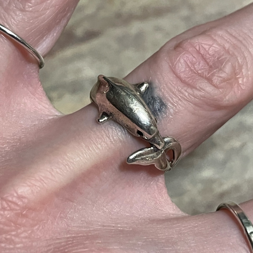 Vintage Sterling Silver Dolphin Ring